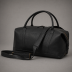 Redoir Leather Weekender Bag (Black Nappa)