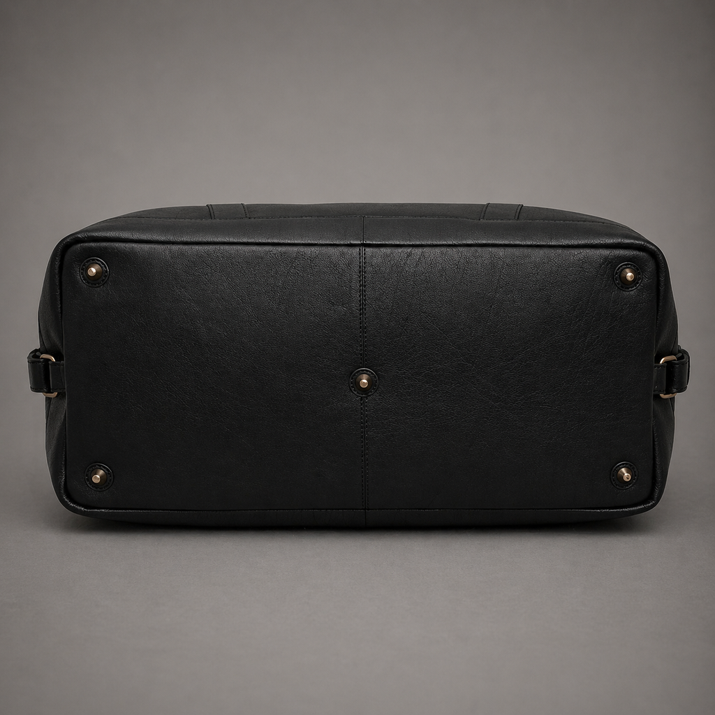 Redoir Leather Weekender Bag (Black Nappa)