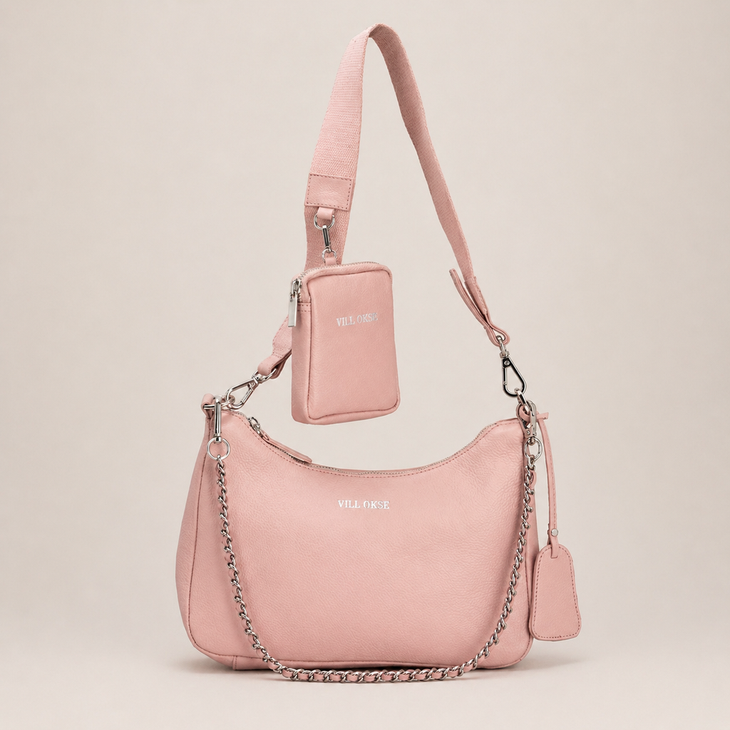 Sarah Leather Sling Bag (Pebble Pink)