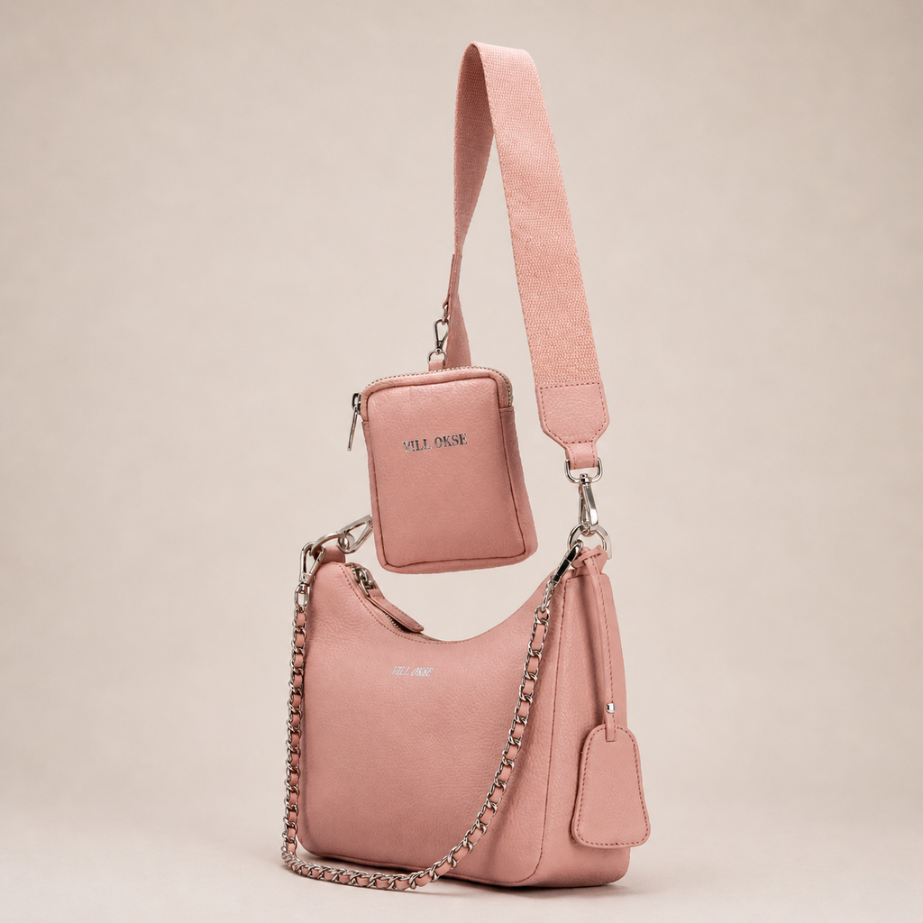 Sarah Leather Sling Bag (Pebble Pink)