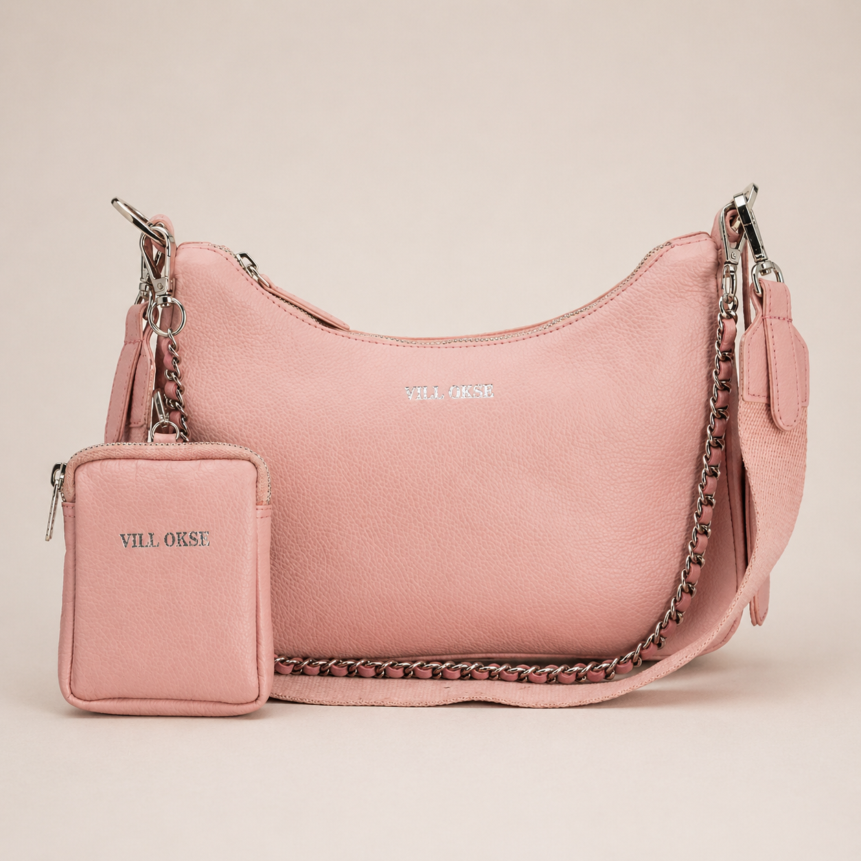 Sarah Leather Sling Bag (Pebble Pink)