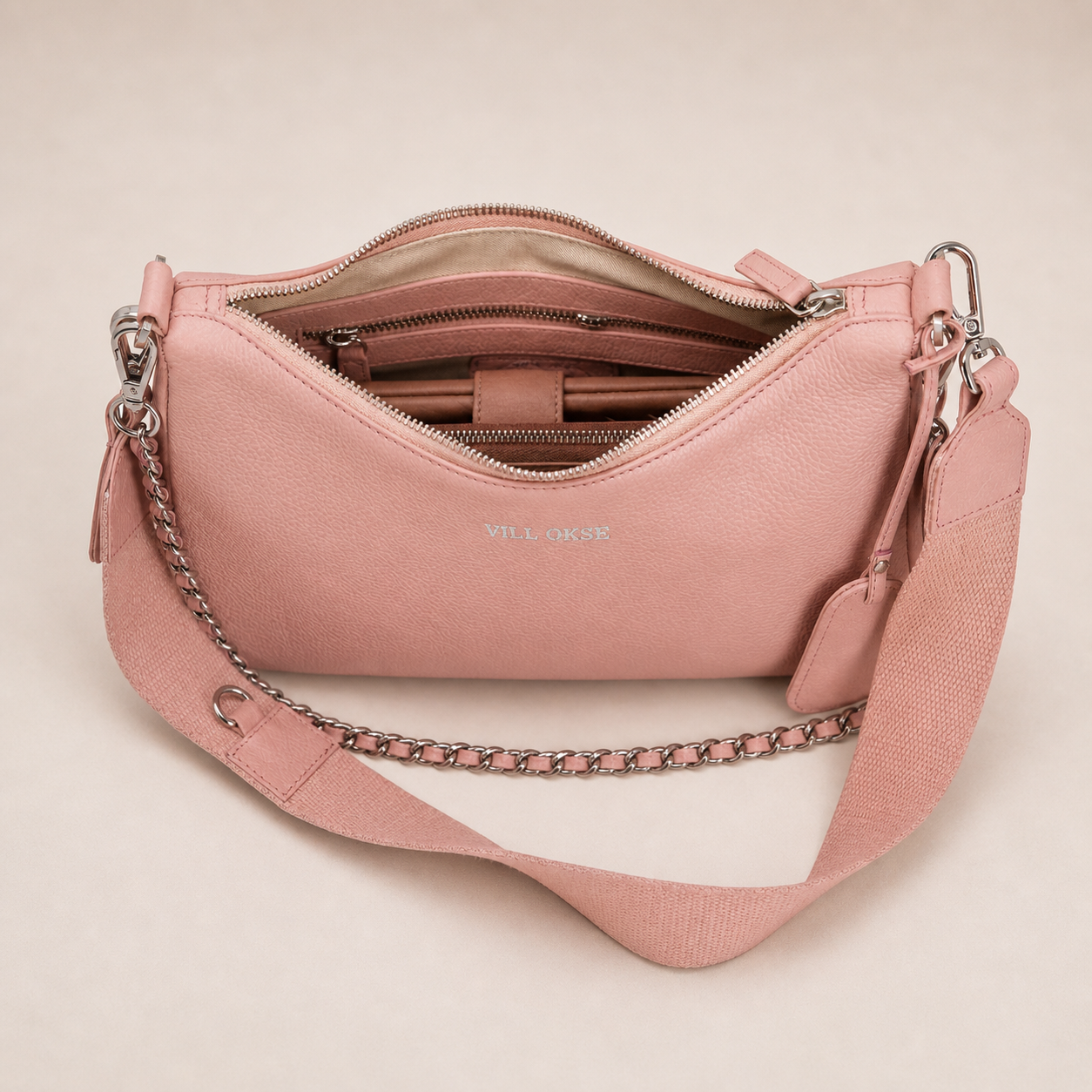 Sarah Leather Sling Bag (Pebble Pink)