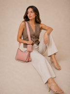 Sarah Leather Sling Bag (Pebble Pink)
