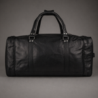 Knight Leather Weekender Bag (Black Nappa)