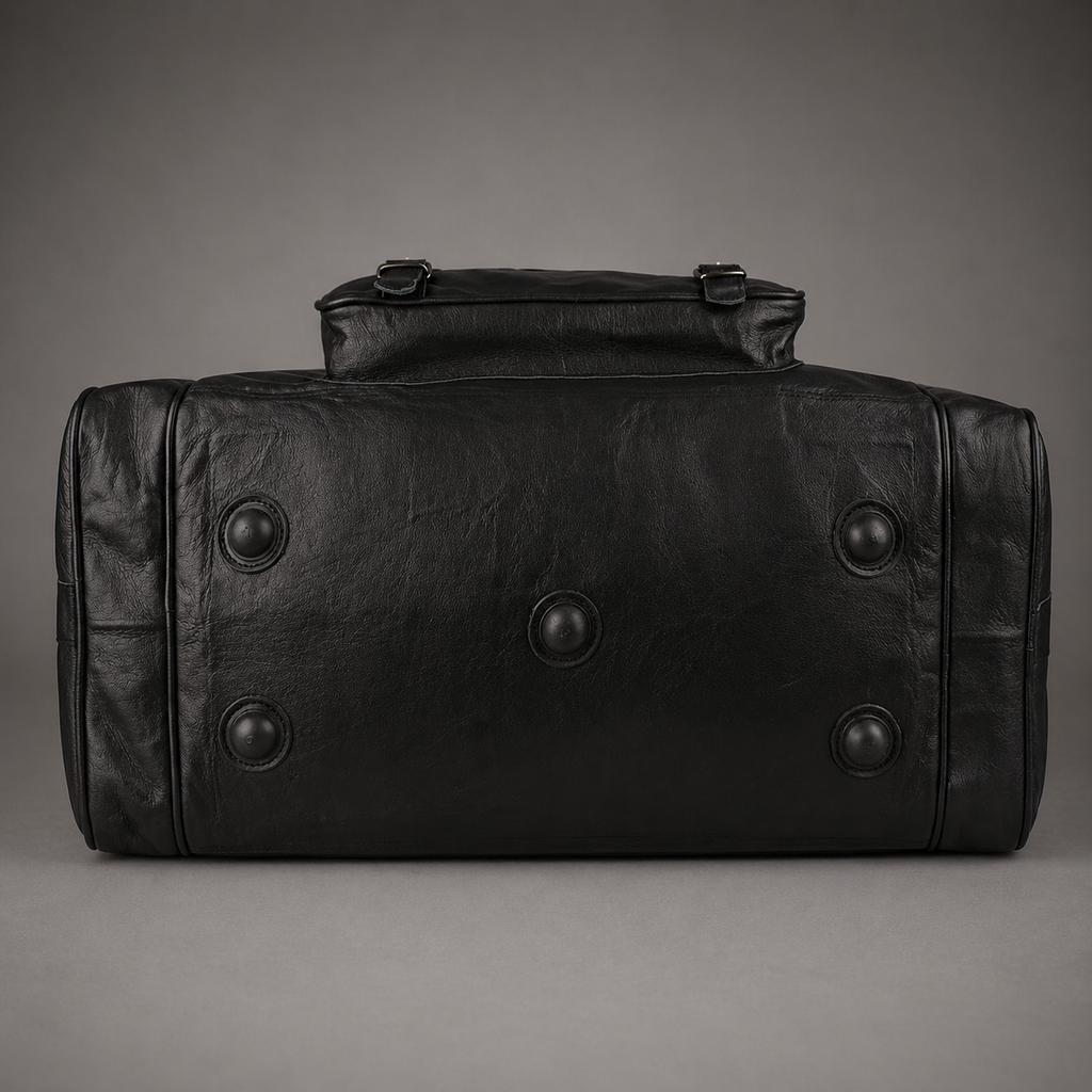 Knight Leather Weekender Bag (Black Nappa)