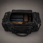 Knight Leather Weekender Bag (Black Nappa)