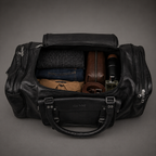 Knight Leather Weekender Bag (Black Nappa)