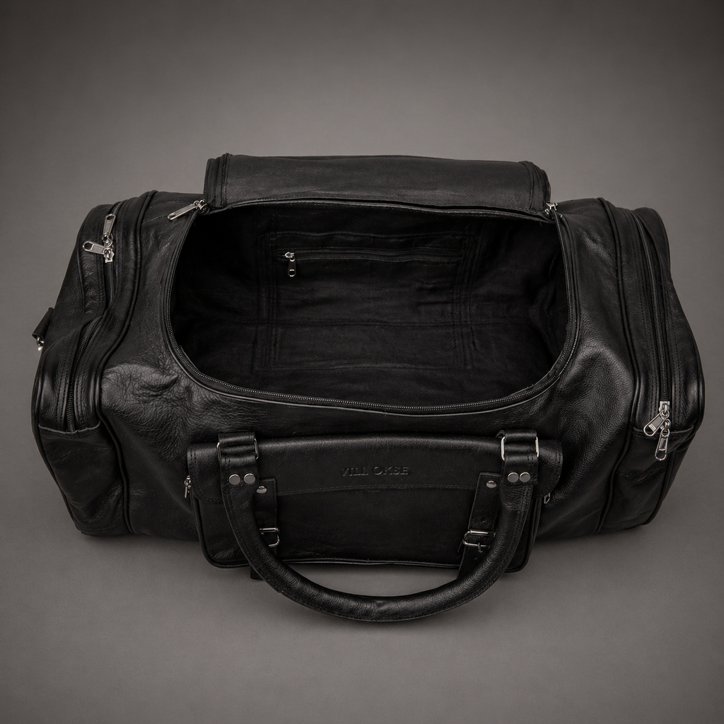 Knight Leather Weekender Bag (Black Nappa)