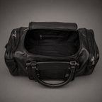 Knight Leather Weekender Bag (Black Nappa)