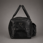 Knight Leather Weekender Bag (Black Nappa)