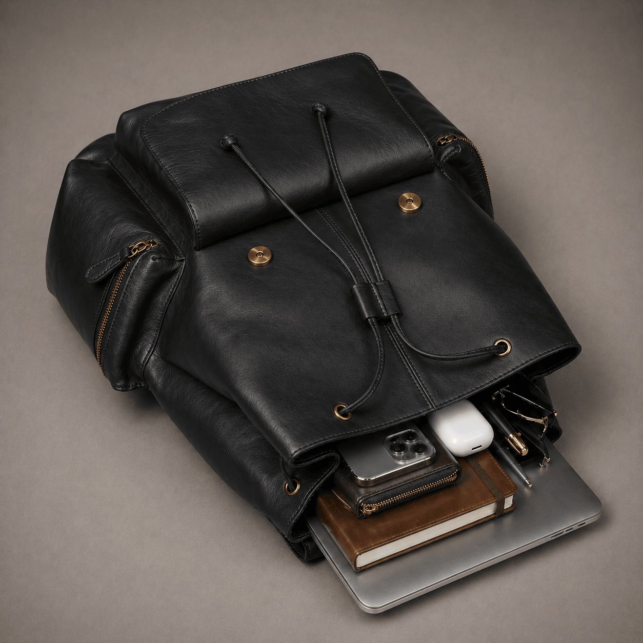 Neil Leather Backpack ( Black Nappa )