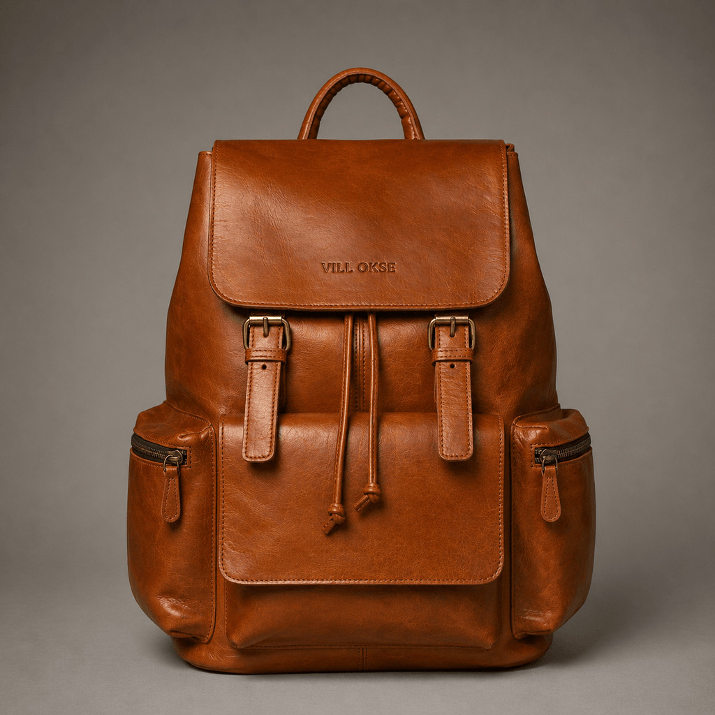 Neil Leather Backpack (Cognac Oil Pull-Up)