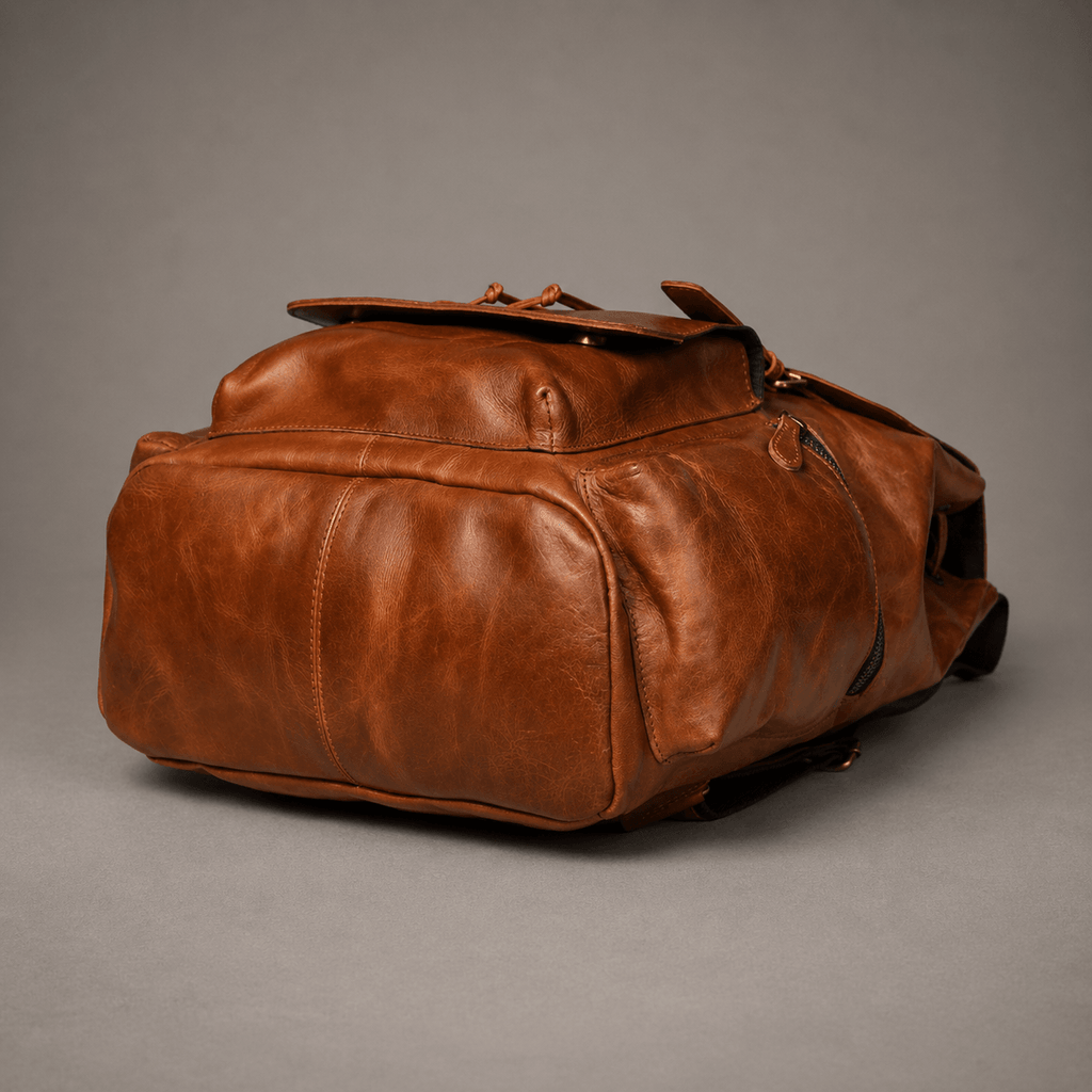 Neil Leather Backpack (Cognac Oil Pull-Up)