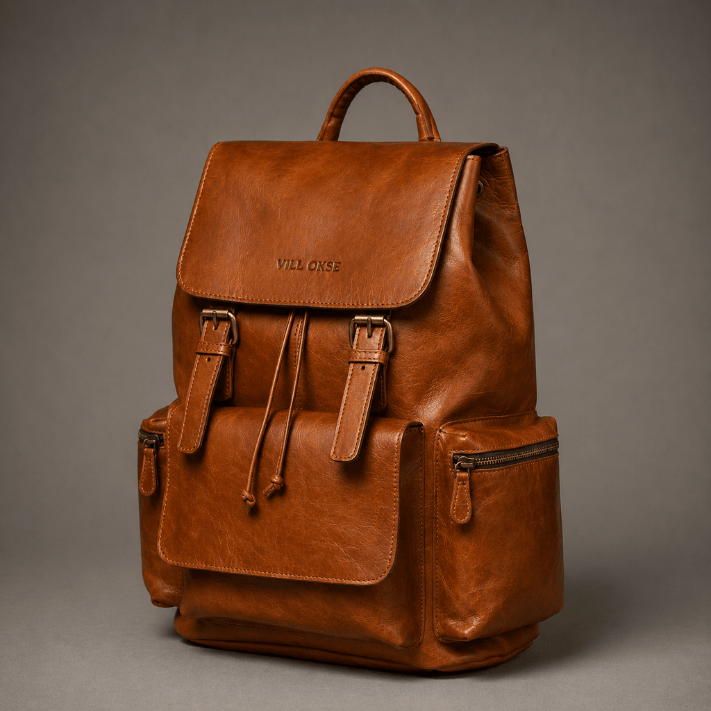 Neil Leather Backpack (Cognac Oil Pull-Up)