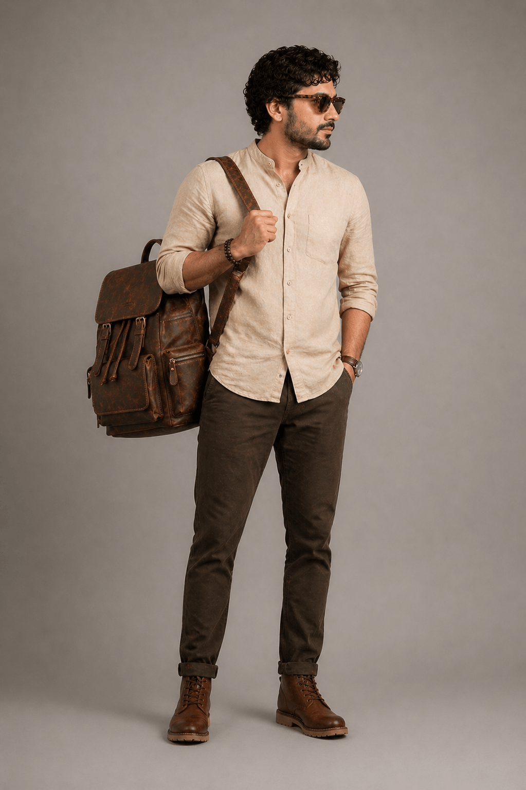 Neil Leather Backpack (Oak Brown Hunter)