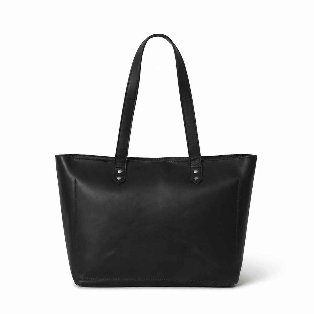 Work Leather Tote Bag (Black Nappa)