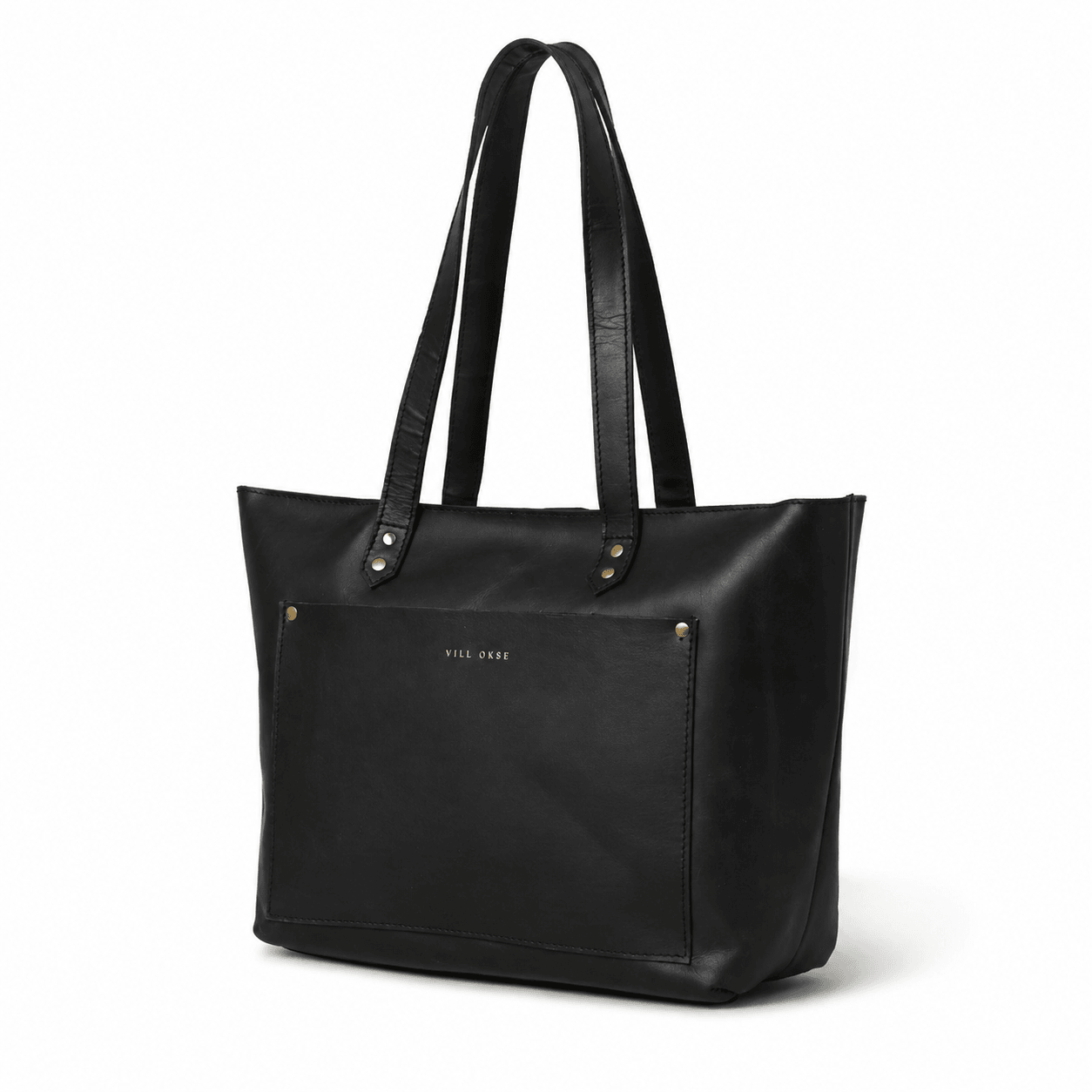 Work Leather Tote Bag (Black Nappa)