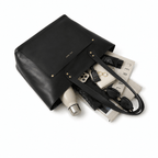 Work Leather Tote Bag (Black Nappa)