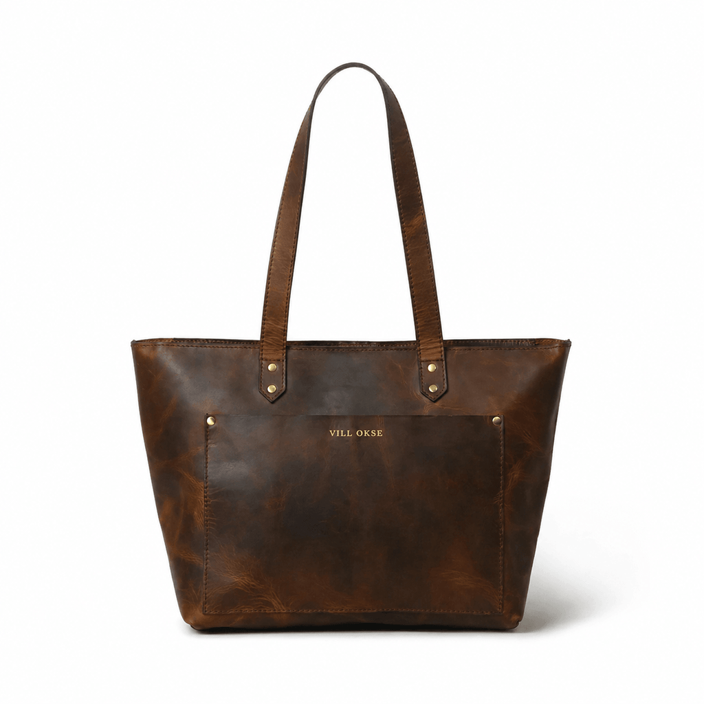 Work Leather Tote Bag (Oak Brown Hunter)