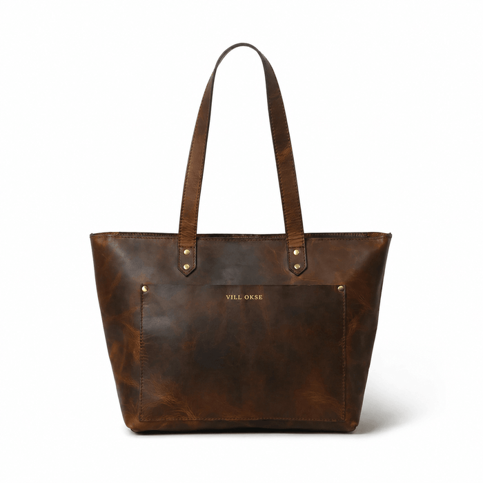 Work Leather Tote Bag (Oak Brown Hunter)