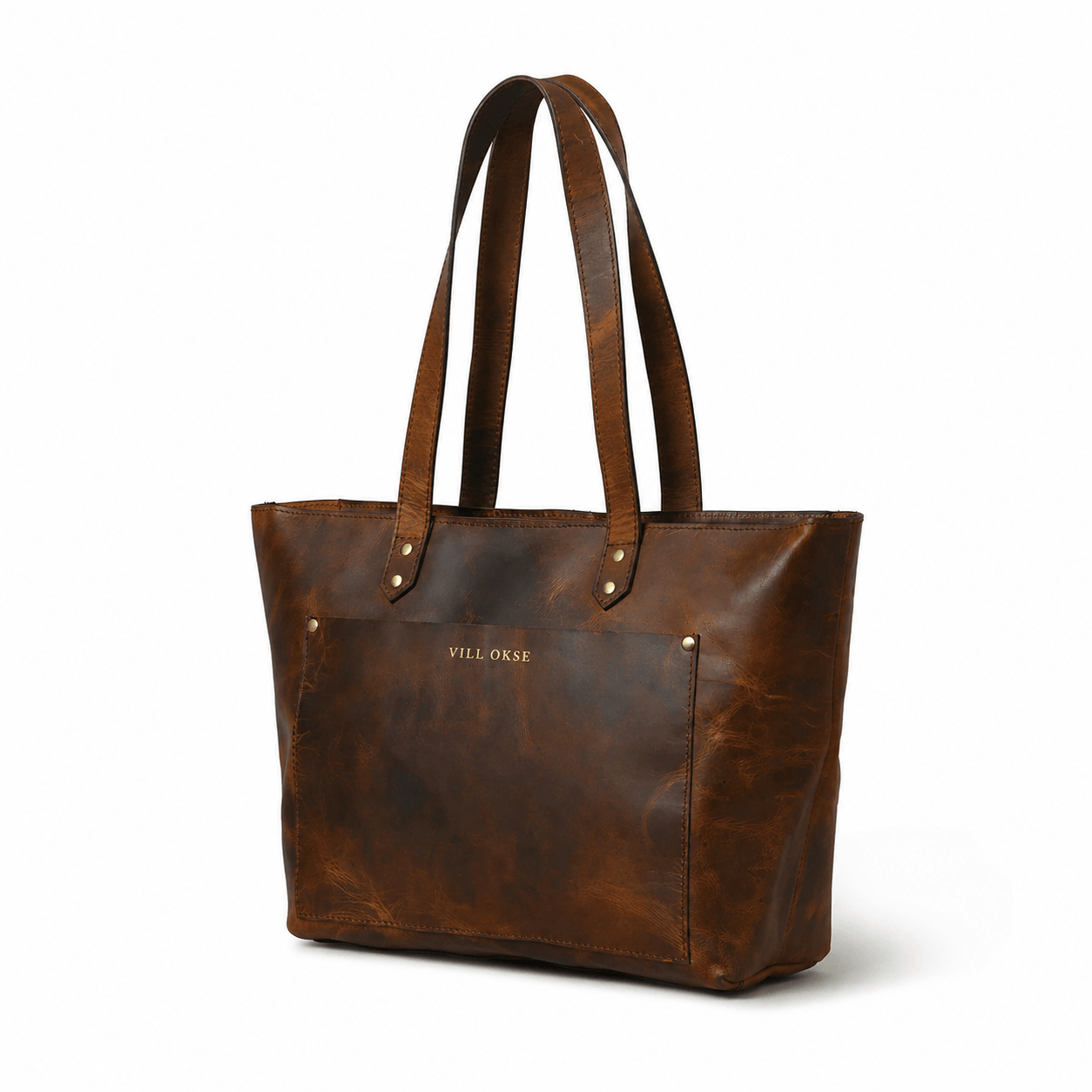 Work Leather Tote Bag (Oak Brown Hunter)