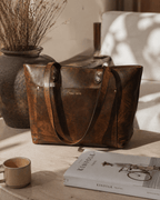 Work Leather Tote Bag (Oak Brown Hunter)