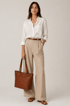 Work Leather Tote Bag (Cognac Nappa)