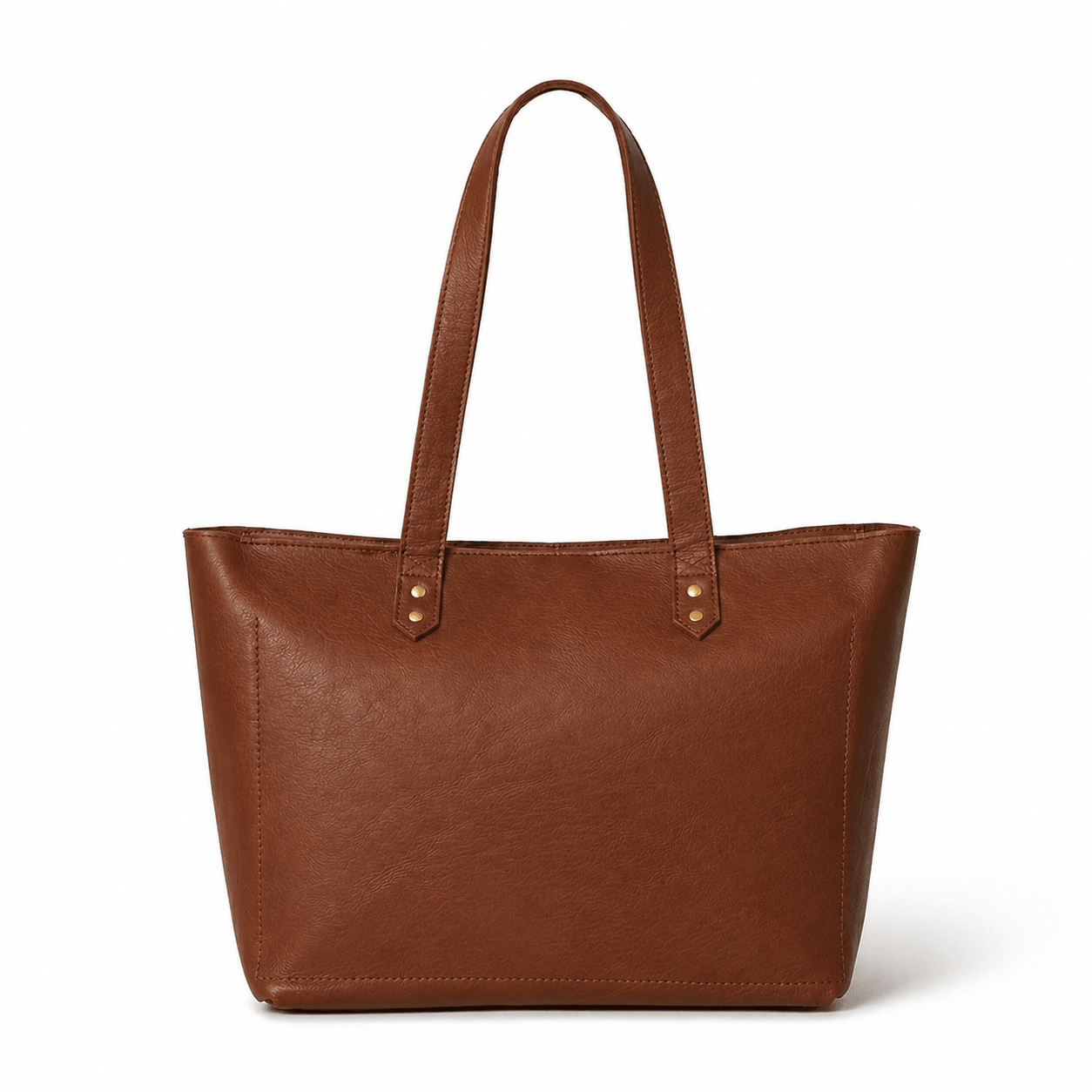 Work Leather Tote Bag (Cognac Nappa)