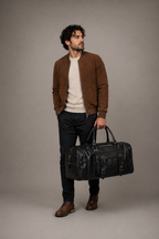 Knight Leather Weekender Bag (Black Nappa)