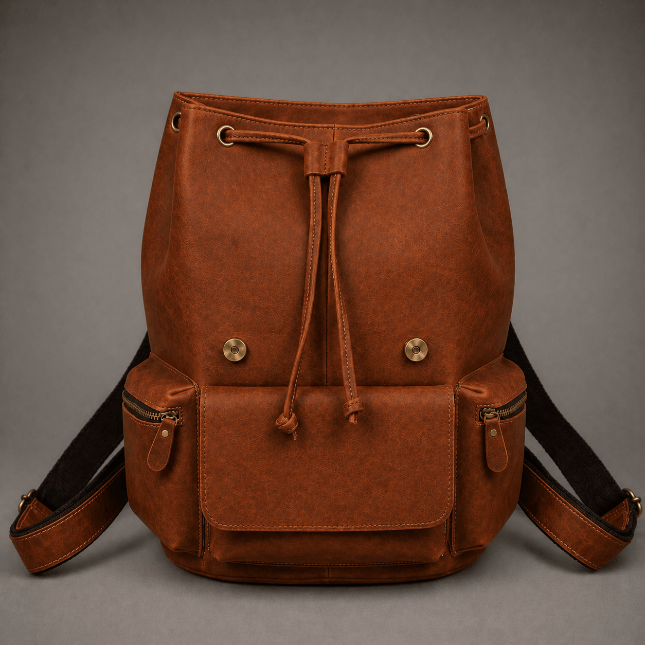 Neil Leather Backpack (Cognac Oil Pull-Up)
