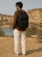 Noir Leather Backpack (Black Nappa)