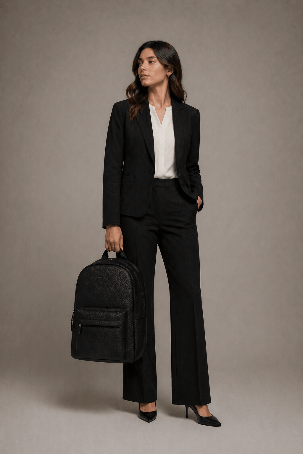 Noir Leather Backpack (Black Nappa)