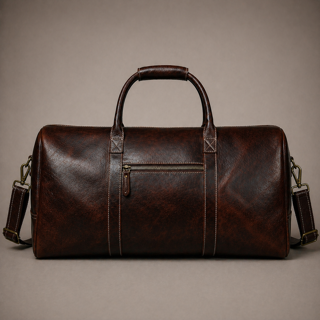 Traveler Leather Weekender Bag (Brown Oil Pull-Up)