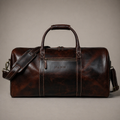 Traveler Leather Weekender Bag (Brown Oil Pull-Up)