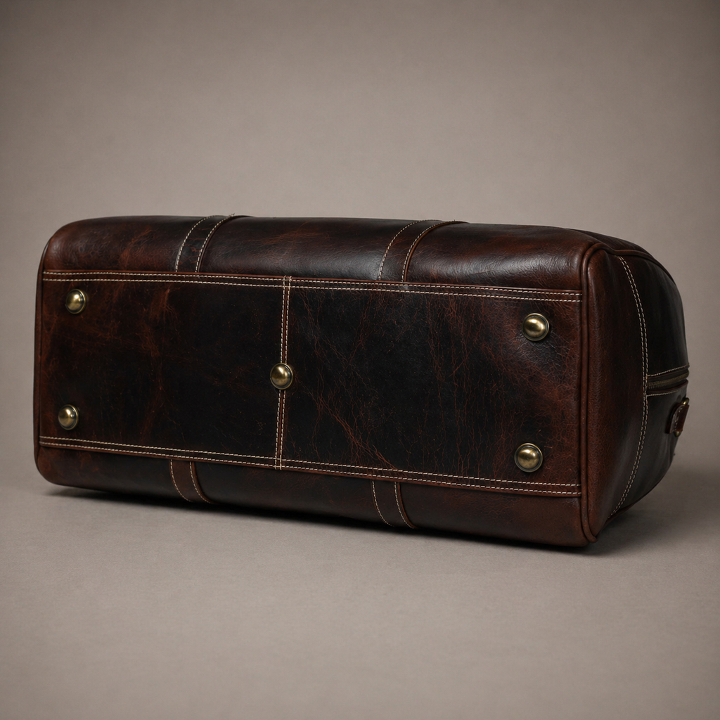 Traveler Leather Weekender Bag (Brown Oil Pull-Up)