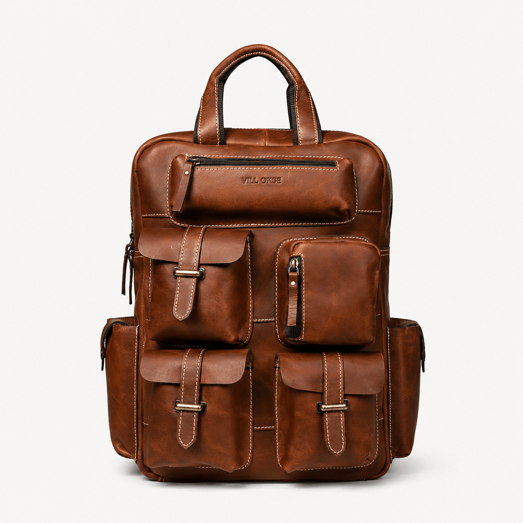 Adventurer Leather Backpack (Cognac Oil Pull-Up)