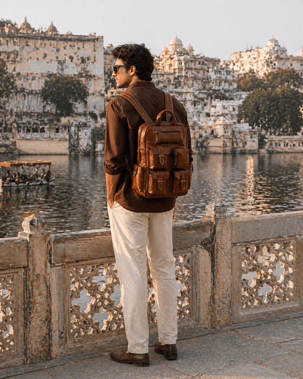 Adventurer Leather Backpack (Cognac Oil Pull-Up)