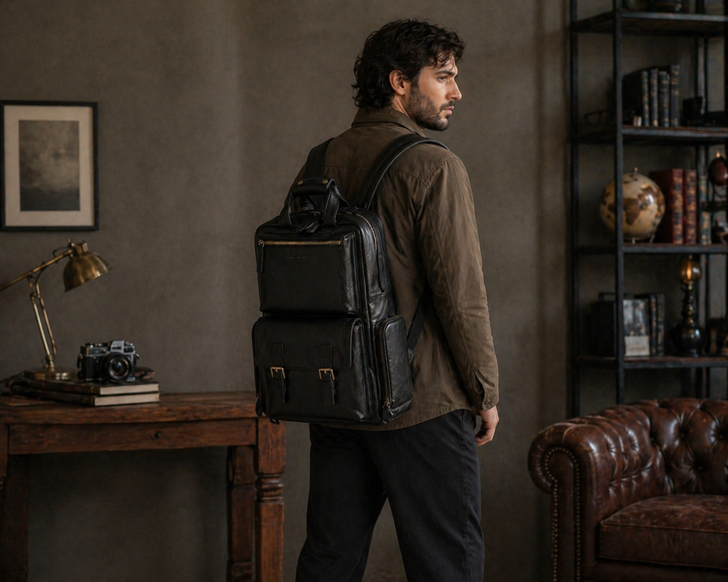 RUDY LEATHER BACKPACK ( BLACK NAPPA )