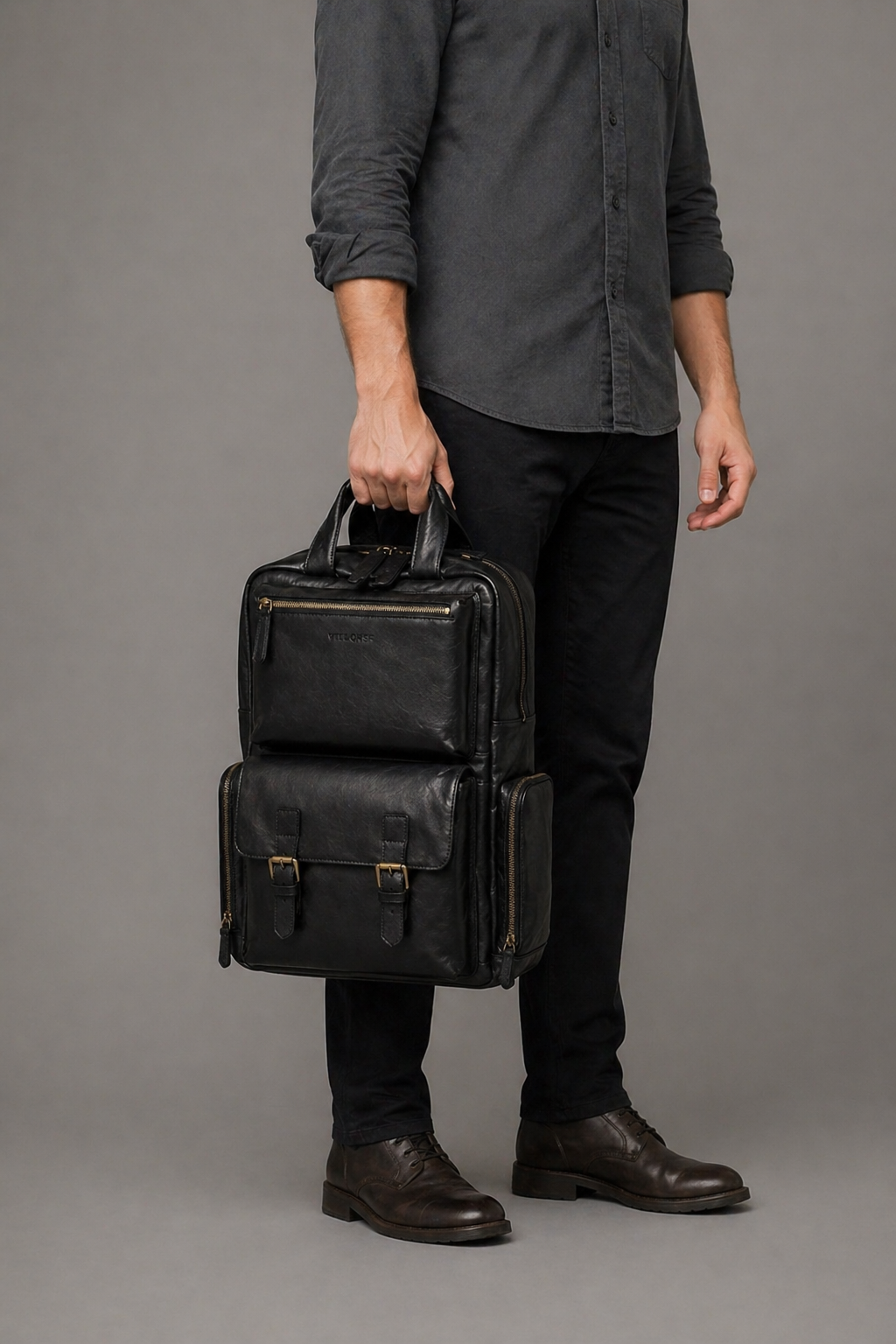 RUDY LEATHER BACKPACK ( BLACK NAPPA )