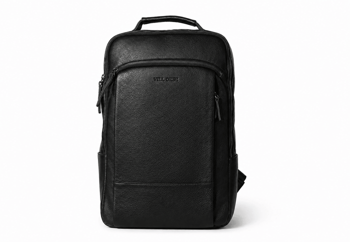Atlas Leather Backpack (Black Nappa)