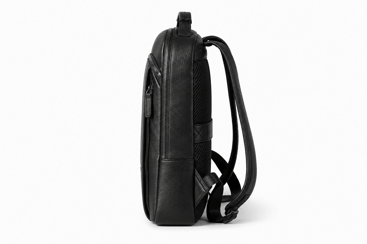 The Atlas Leather Backpack by VILL OKSE from side full