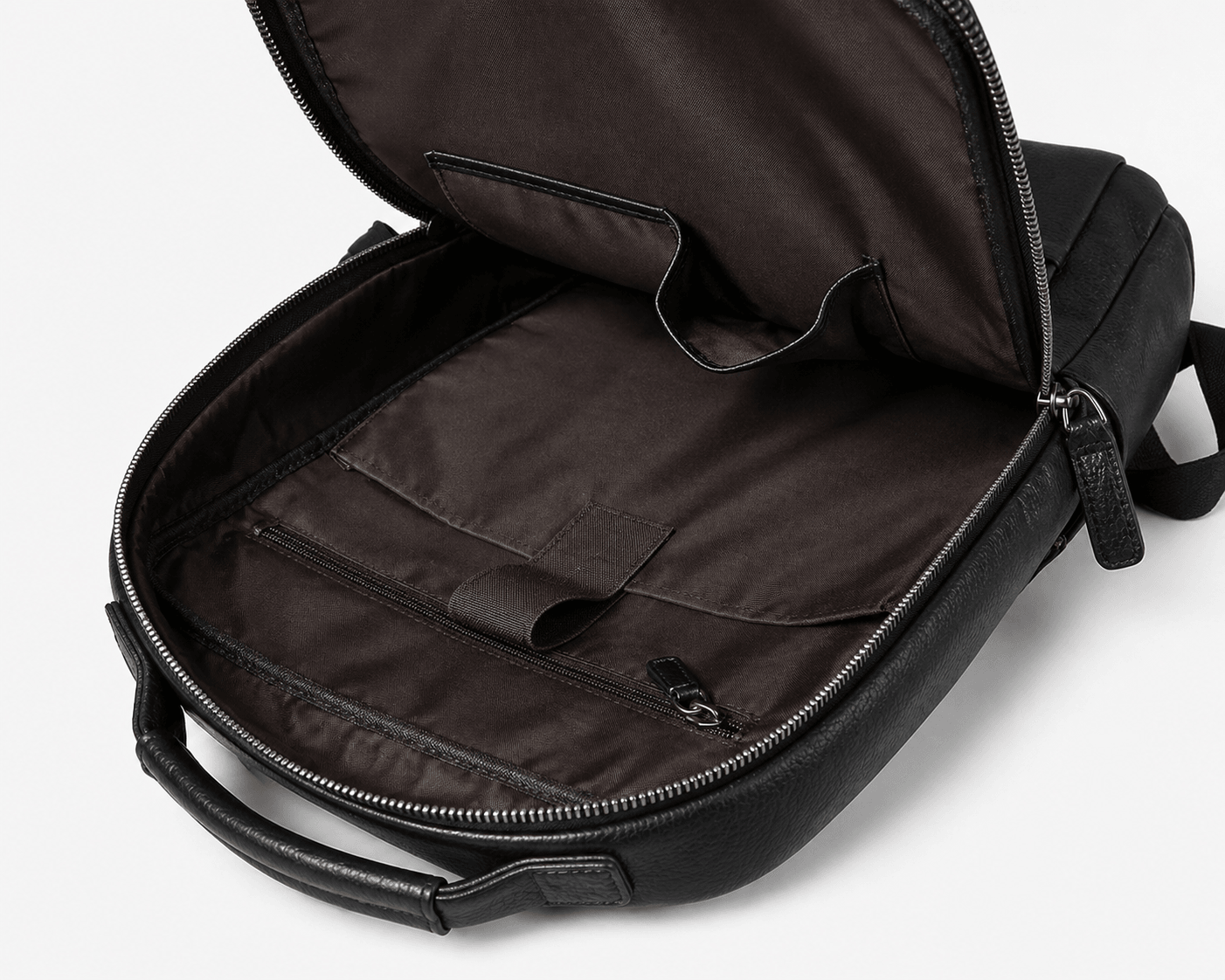 The Atlas Leather Backpack by VILL OKSE open full view