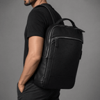 The Atlas Leather Backpack by VILL OKSE with half length model