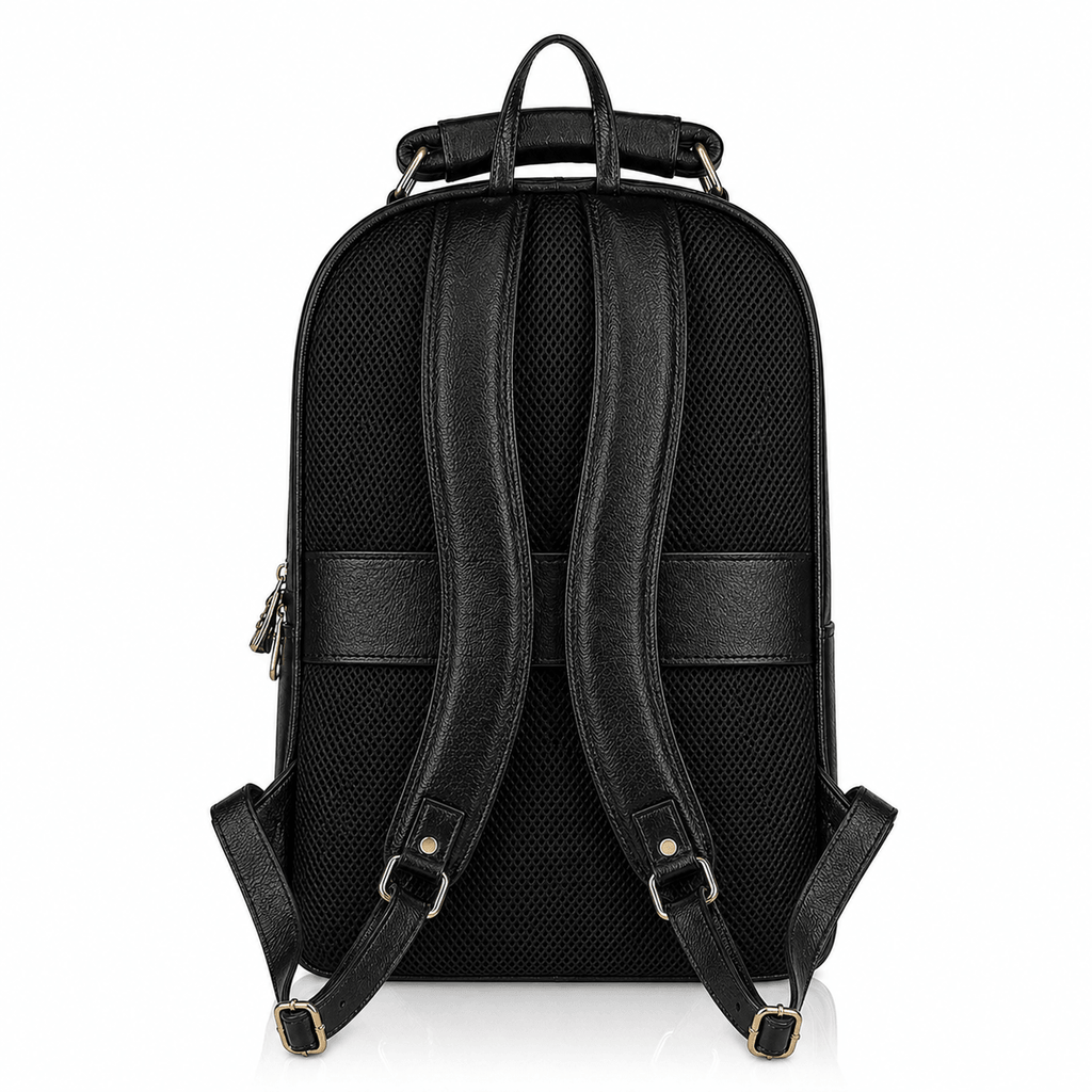 The Bavaria Leather Backpack in Black NDM by VILL OKSE