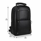 The Bavaria Leather Backpack in Black NDM by VILL OKSE dimension view