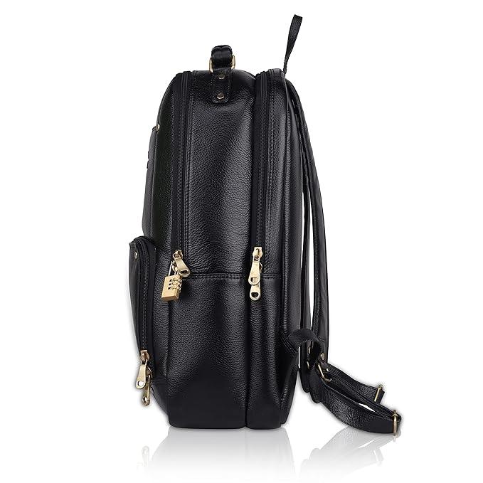 The Bavaria Leather Backpack in Black NDM by VILL OKSE side view full