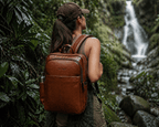 The Trek Leather backpack by VILL OKSE in jungle
