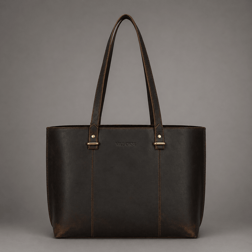 Ava Leather Tote Bag (Oak Brown Hunter)