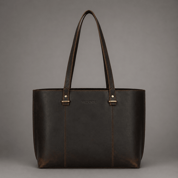 Ava Leather Tote Bag (Oak Brown Hunter)