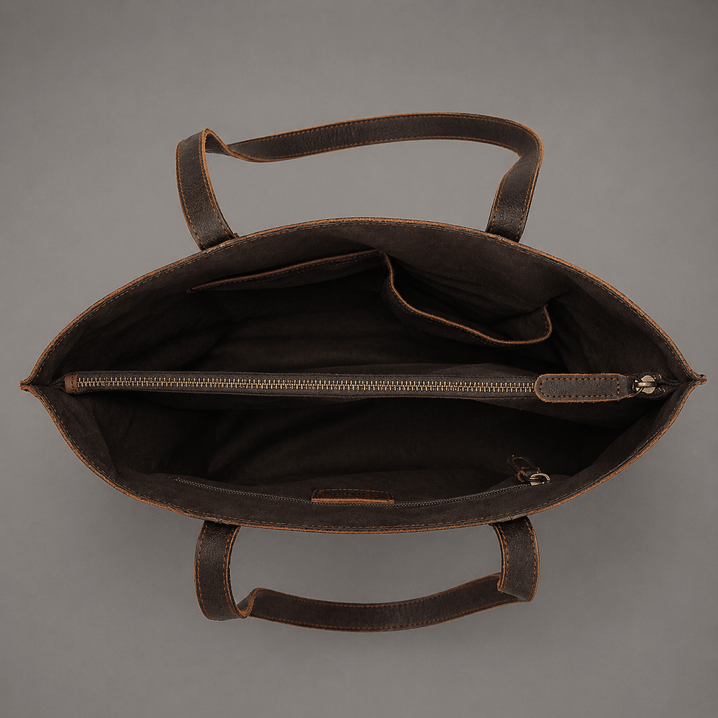 Ava Leather Tote Bag (Oak Brown Hunter)